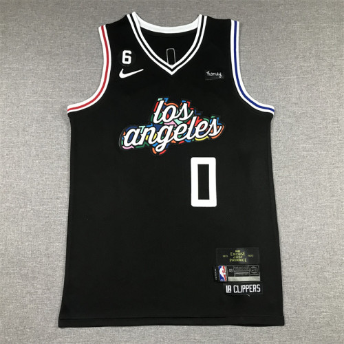 2023 City Editon Los Angeles Clippers 0 Westbrook Black NBA Jersey Basketball Shirt