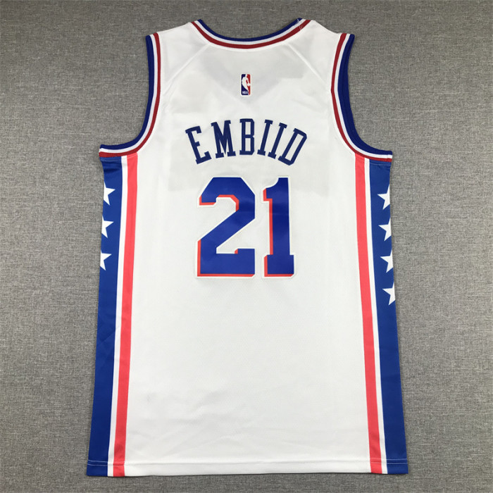 Philadelphia 76ers EMBIID 21 White NBA Jersey Basketball Shirt