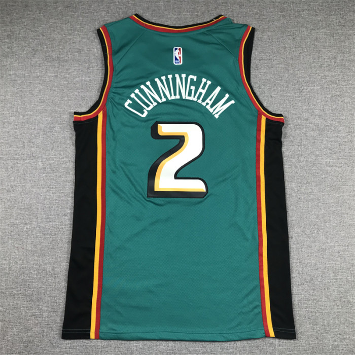 Detroit Pistons 2 CUNNINGHAM Green NBA Jersey Basketball Shirt