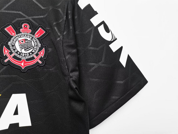 Retro Shirt 2008 Corinthians Away Black Vintage Soccer Jersey Football Shirt