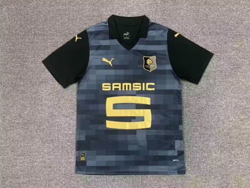 Fan Version 2023-2024 Stade Rennais Third Away Black Soccer Jersey Football Shirt