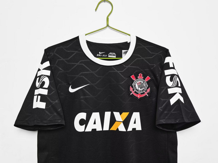 Retro Shirt 2008 Corinthians Away Black Vintage Soccer Jersey Football Shirt