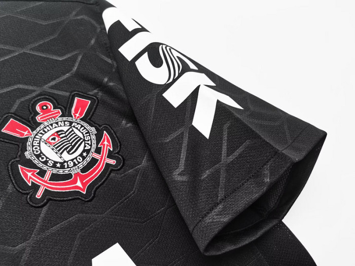 Retro Shirt 2008 Corinthians Away Black Vintage Soccer Jersey Football Shirt