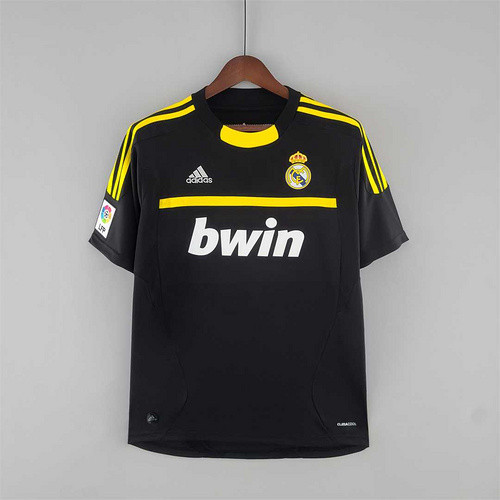 with LFP Patch Retro Jersey 2011-2012 Real Madrid FLORES 1 Black Goalkeeper Soccer Jersey