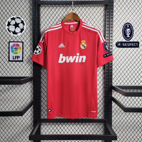 with UCL Patches Retro Jersey 2011-2012 Real Madrid 7 RONALDO Third Away Red Soccer Jersey