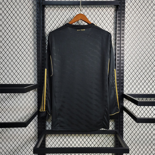 Retro Jersey Long Sleeve Real Madrid 2011-2012 Away Black Soccer Jersey Vintage Real Camisetas de Futbol