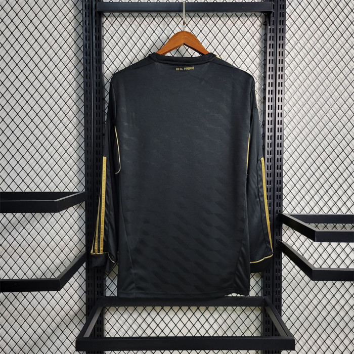 Retro Jersey Long Sleeve Real Madrid 2011-2012 Away Black Soccer Jersey Vintage Real Camisetas de Futbol
