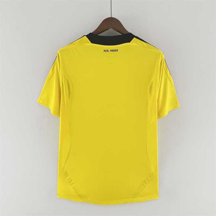 with LFP Patch Retro Jersey 2011-2012 Real Madrid Yellow Goalkeeper Soccer Jersey