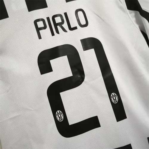 with Front Lettering+Scudetto+UCL Patch Retro Jersey 2014-2015 Juventus PIRLO 21 Final Match Champions League Home Soccer Jersey Vintage Football Shirt