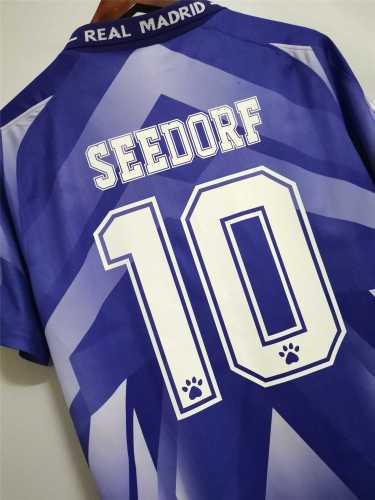 with LFP Patch Retro Jersey 1996-1997 Real Madrid SEEDORF 10 Away Purple Soccer Jersey
