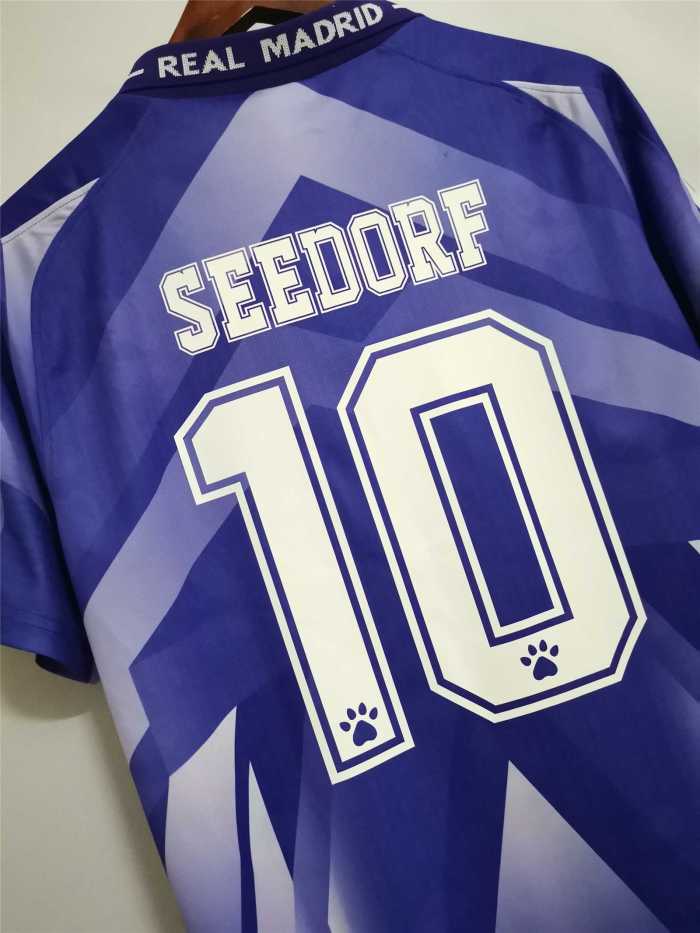 with LFP Patch Retro Jersey 1996-1997 Real Madrid SEEDORF 10 Away Purple Soccer Jersey