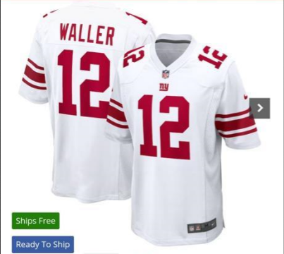 New Yort Jets 12 WALLER White NFL Jersey