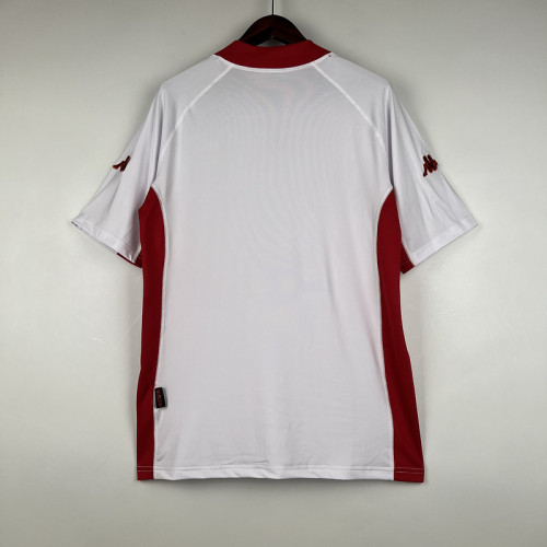 with Scudetto Patch Retro Jersey 2001-2002 As Roma Away White Soccer Jersey Vintage Football Shirt