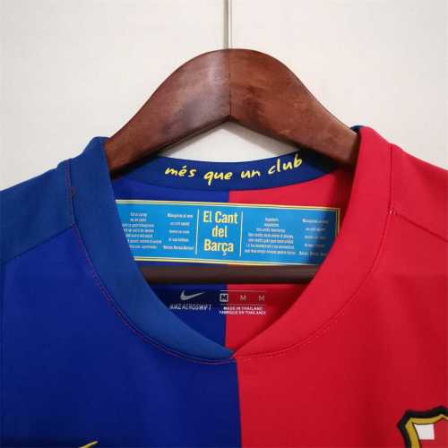 with LFP Patch Retro Jersey 2008-2009 Barcelona Home Soccer Jersey Vintage Football Shirt