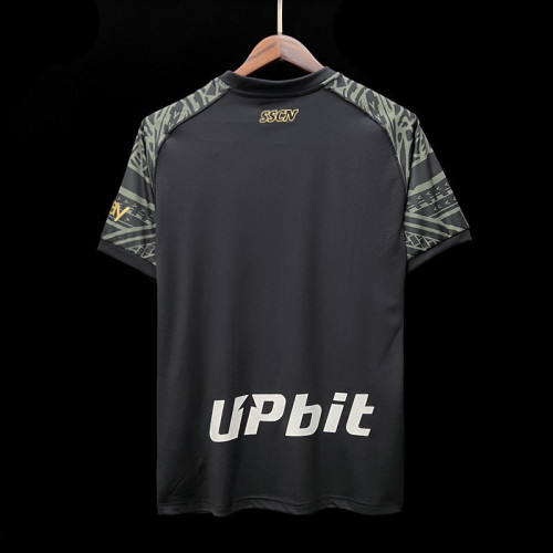 with Scudetto Patch Fan Version 2023-2024 Calcio Napoli Third Away Black Soccer Jersey