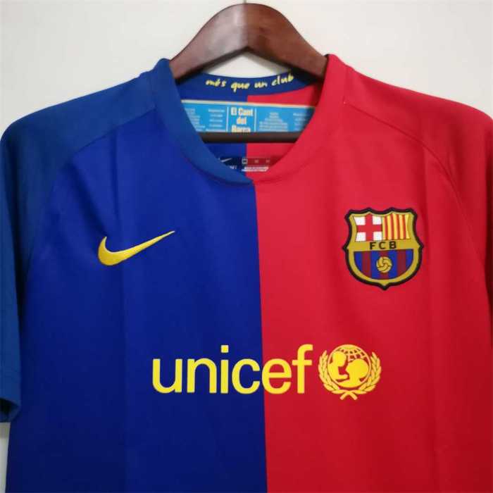 with LFP Patch Retro Jersey 2008-2009 Barcelona Home Soccer Jersey Vintage Football Shirt