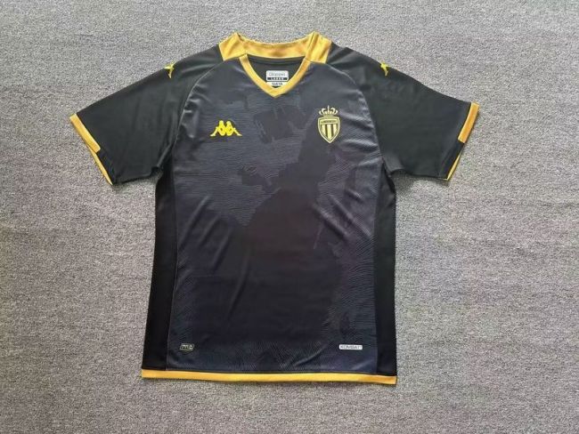 Fans Version 2023-2024 AS Monaco Away Black Soccer Jersey