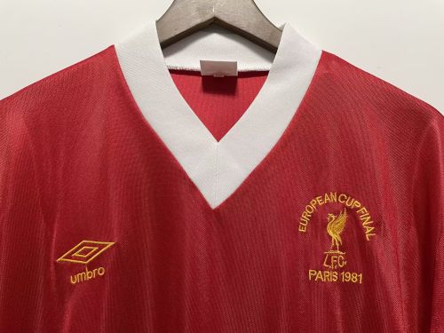 Retro Jersey 1981 Liverpool UCL Final Home Red Soccer Jersey Vintage Football Shirt