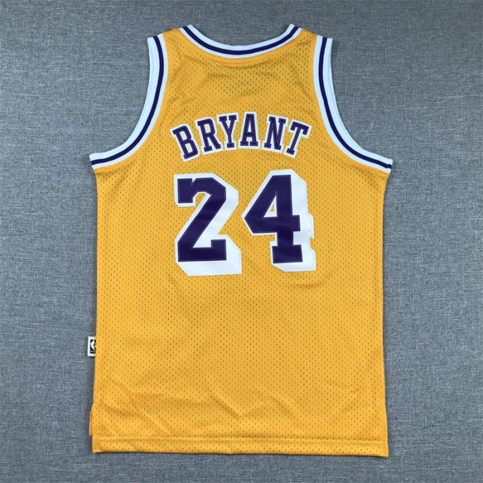 Youth Kids Basketball Shirt Los Angeles Lakers 24 BRYANT YELLOW NBA Jersey