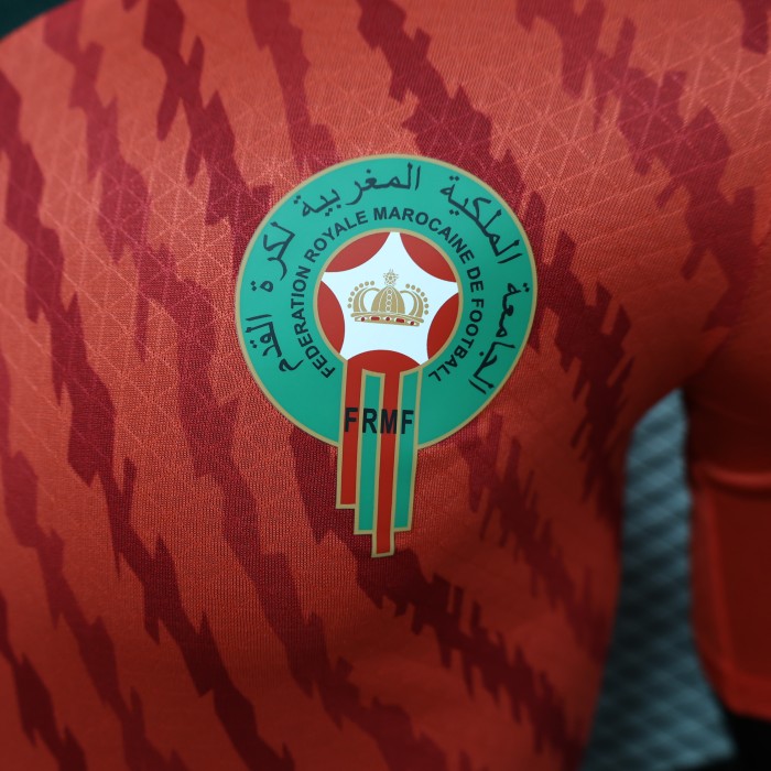 Player Version 2023 Morocco Red Soccer Jersey Morocco Football Shirt