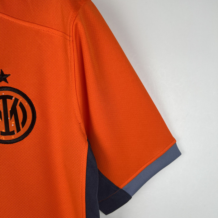 without Sponor Logo Fan Version 2023-2024 Inter Milan Third Away Orange Soccer Jersey Inter Football Shirt