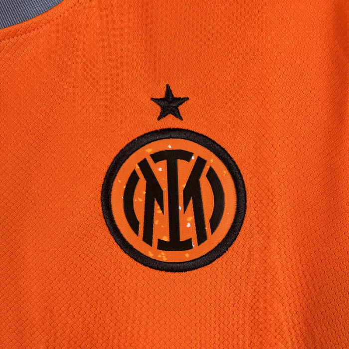 without Sponor Logo Fan Version 2023-2024 Inter Milan Third Away Orange Soccer Jersey Inter Football Shirt