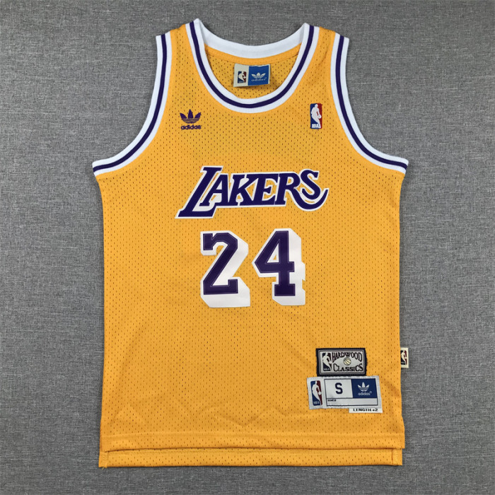 Youth Kids Basketball Shirt Los Angeles Lakers 24 BRYANT YELLOW NBA Jersey