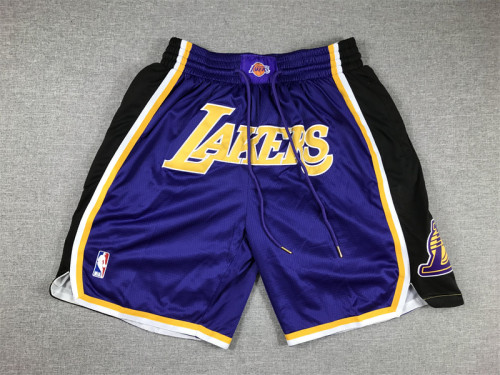 with Pocket Los Angeles Lakers NBA Shorts Purple Basketball Shorts
