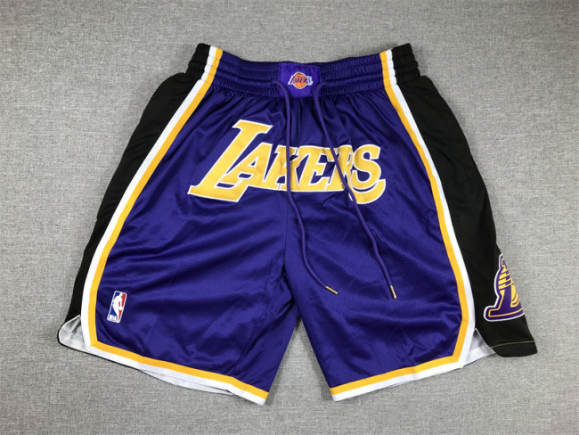 with Pocket Los Angeles Lakers NBA Shorts Purple Basketball Shorts