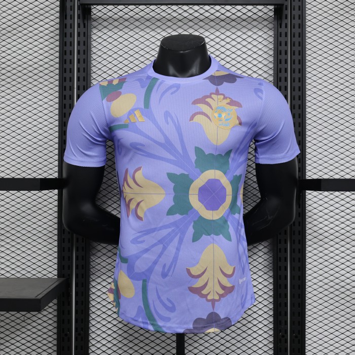Player Version 2023 Algeria Purple Flower Soccer Jersey