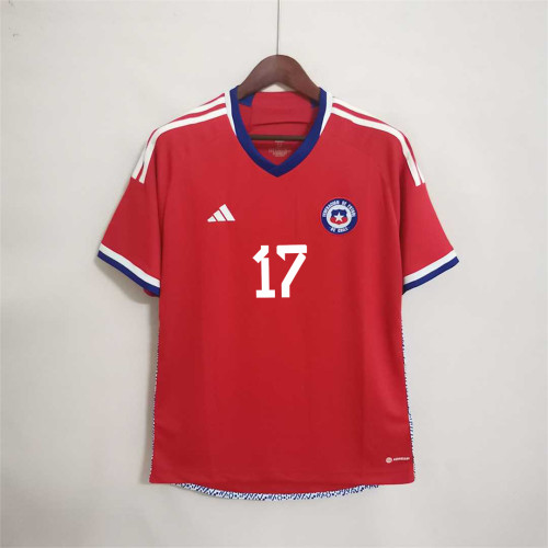 Fans Version 2022 World Cup Chile MEDEL 17 Home Soccer Jersey
