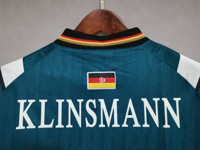 Retro Jersey Germany 1996 KLINSMANN 18 Away Green Soccer Jersey Vintage Football Shirt