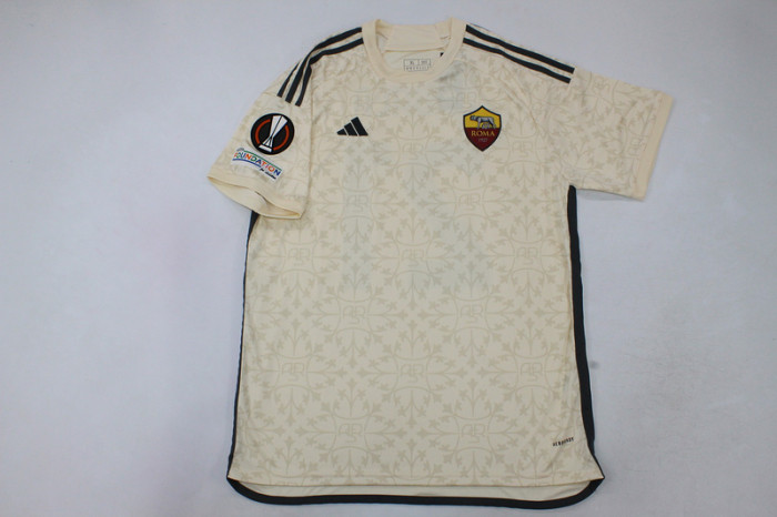 with UEFA Europa League Patch Fan Version 2023-2024 AS Roma DYBALA 21 Away Soccer Jersey Roma Football Shirt