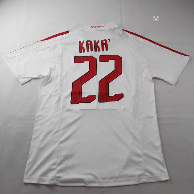 Retro Jersey 2006-2007 AC Milan KAKA' 22 Away White Soccer Jersey
