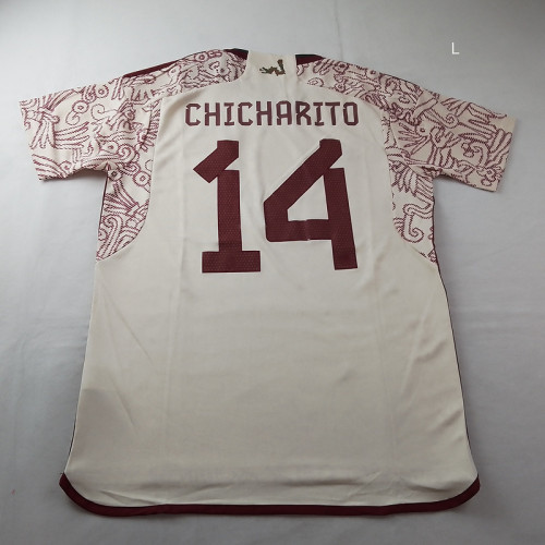 Fans Version 2022 World Cup Mexico CHICHARITO 14 Away Soccer Jersey