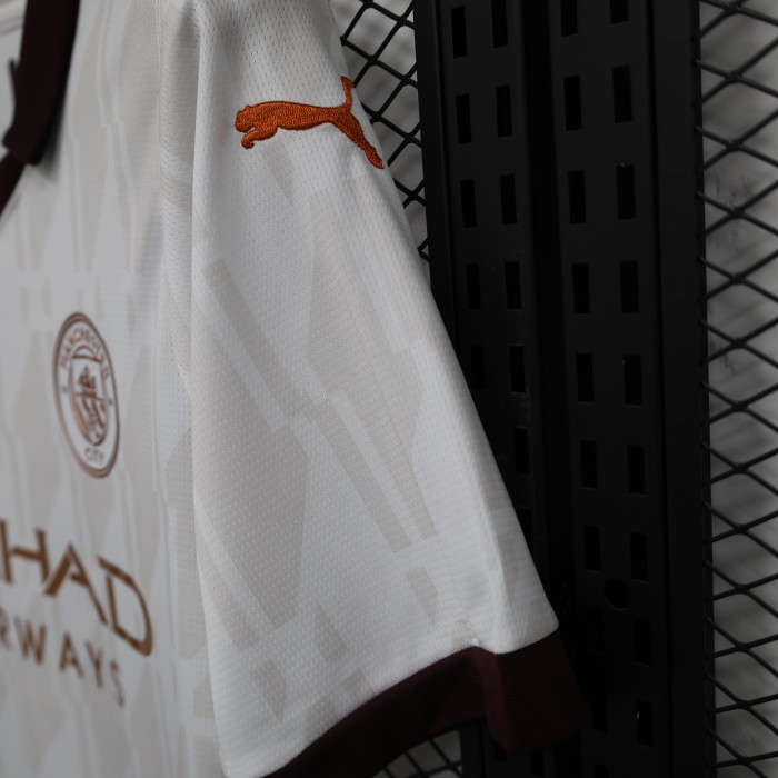 Fan Version 2023-2024 Manchester City Away White Football Shirt Man City Soccer Jersey