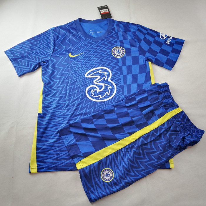 Retro Set Adult Uniform 2021-2022 Chelsea Home Soccer Jersey Shorts