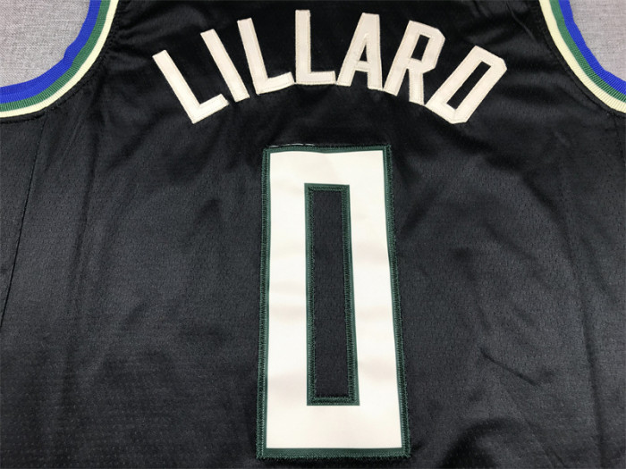 Statement Edition Milwaukee Bucks 0 LILLARD Black NBA Shirt Basketball Jersey
