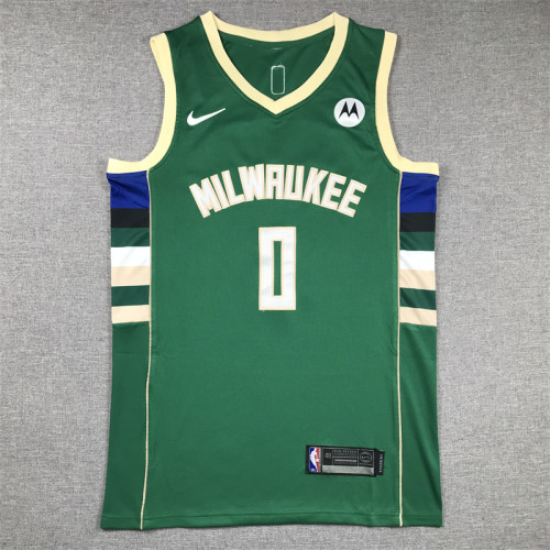 Milwaukee Bucks 0 LILLARD Green NBA Shirt Basketball Jersey