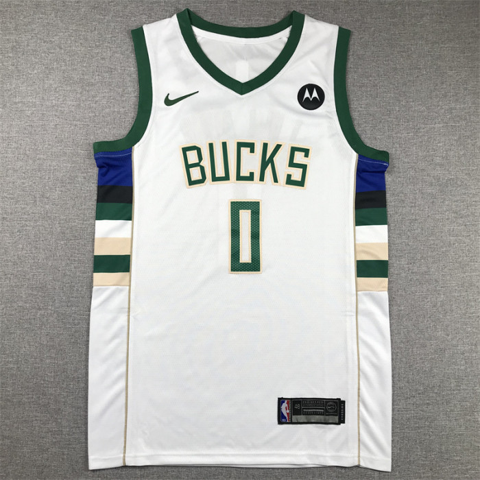 Milwaukee Bucks 0 LILLARD White NBA Shirt Basketball Jersey