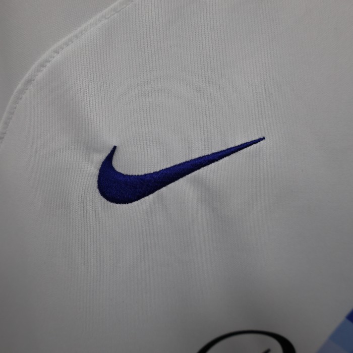 with Sponor Logo Fan Version 2023-2024 Inter Milan Away White Soccer Jersey