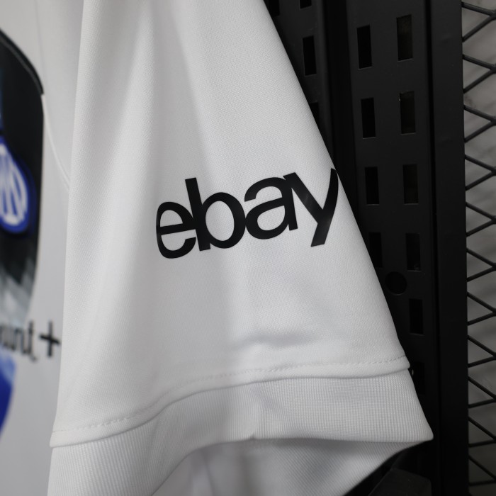 with Sponor Logo Fan Version 2023-2024 Inter Milan Away White Soccer Jersey