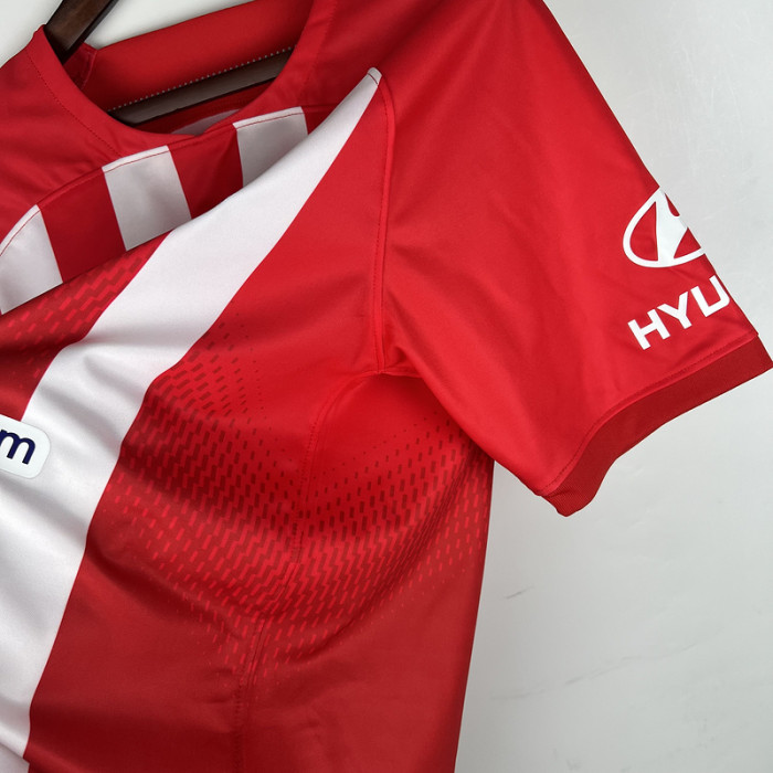 with All Sponor Logos  Fan Version 2023-2024 Atletico Madrid Home Soccer Jersey