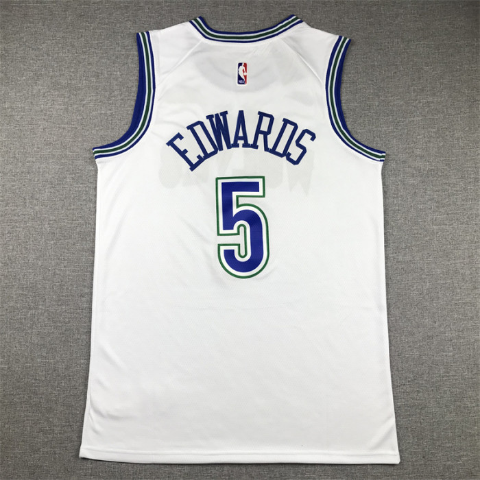 Classics Edition Minnesota Timberwolves 5 EDWARDS White NBA Jersey Basketball Shirt