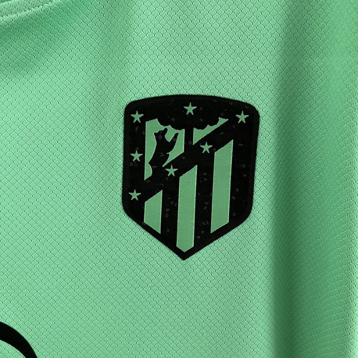with Sponor Logo Fans Version 2023-2024 Atletico Madrid Third Away Green Soccer Jersey