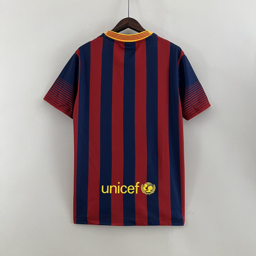 with LFP Patch Retro Jersey 2013-2014 Barcelona Home Soccer Jersey Vintage Football Shirt
