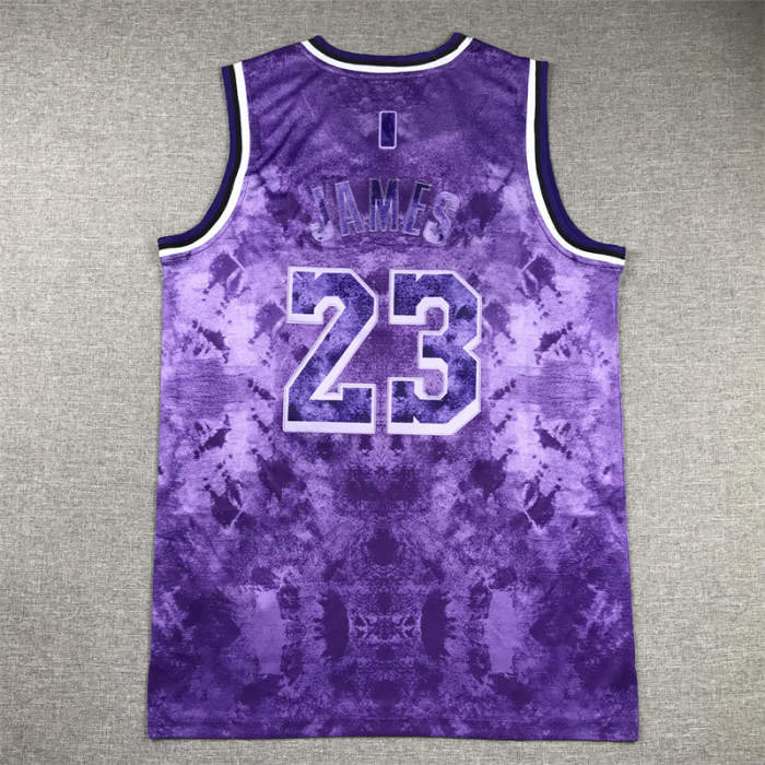 Featured Edition Los Angeles Lakers 23 JAMES Purple NBA Jersey Basketball Shirt