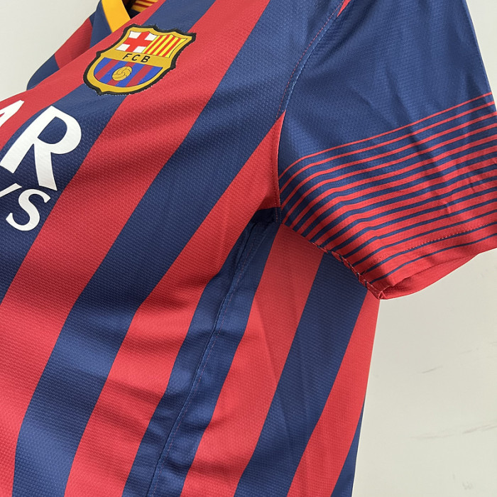 with LFP Patch Retro Jersey 2013-2014 Barcelona Home Soccer Jersey Vintage Football Shirt