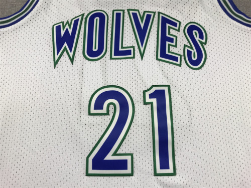 Mitchell&Ness 1995-96 Minnesota Timberwolves GRANETT 21 White NBA Jersey Basketball Shirt