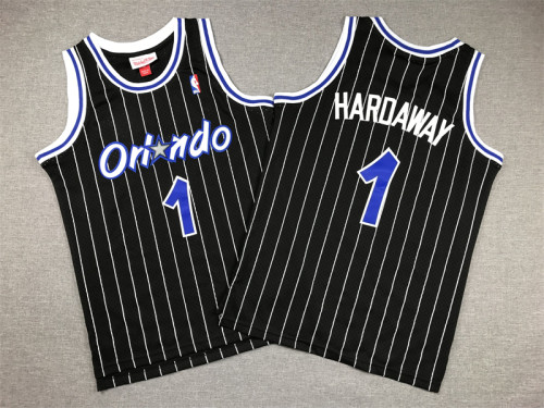 Youth Mitchell&ness 2003-04 Orlando Magic Black Basketball Shirt 1 HARDAWAY Classic NBA Jersey